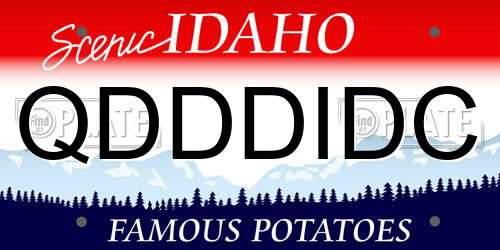 QDDDIDC Idaho License Plate