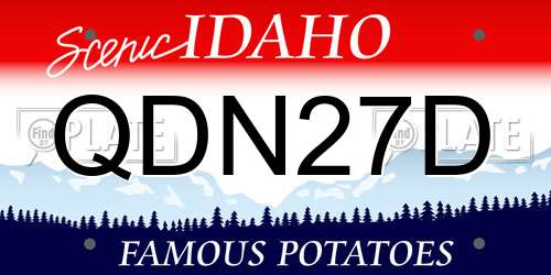 QDN27D Idaho License Plate