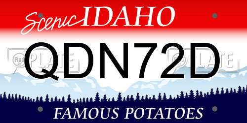 QDN72D Idaho License Plate