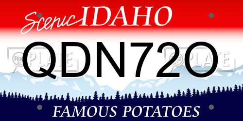 QDN72O Idaho License Plate
