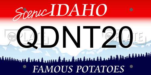 QDNT20 Idaho License Plate