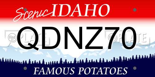 QDNZ70 Idaho License Plate