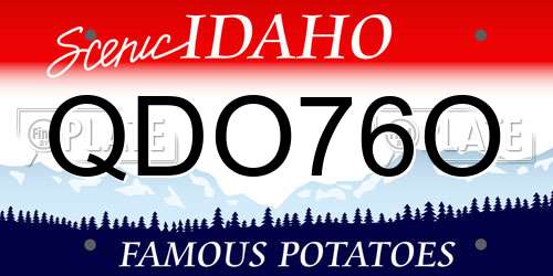 QDO76O Idaho License Plate