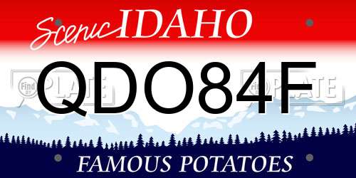 QDO84F Idaho License Plate
