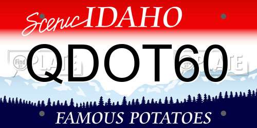QDOT60 Idaho License Plate