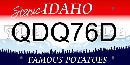 QDQ76D Idaho License Plate