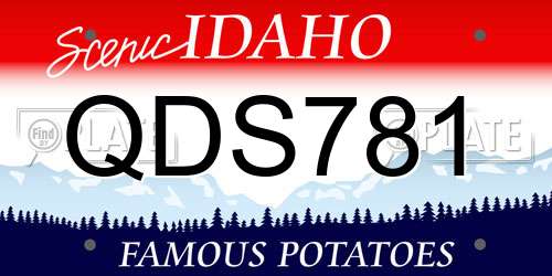 QDS781 Idaho License Plate