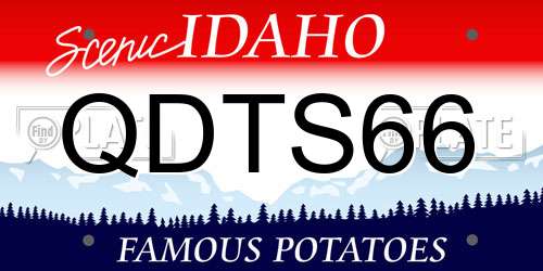 QDTS66 Idaho License Plate