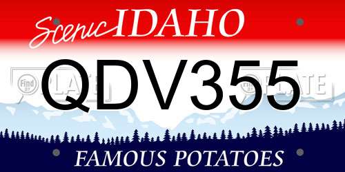 QDV355 Idaho License Plate