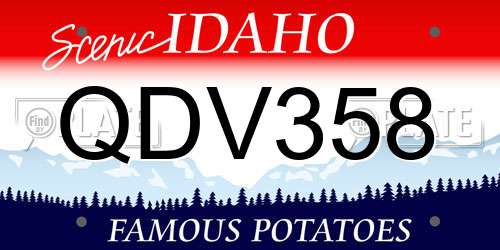 QDV358 Idaho License Plate