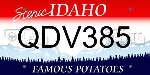 QDV385 Idaho License Plate