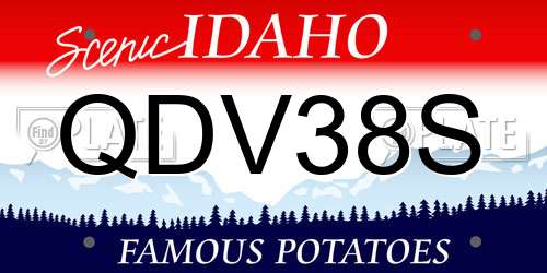 QDV38S Idaho License Plate