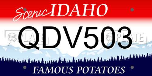 QDV503 Idaho License Plate