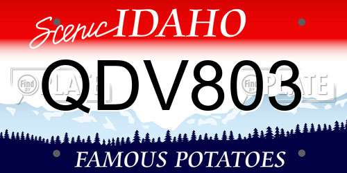 QDV803 Idaho License Plate
