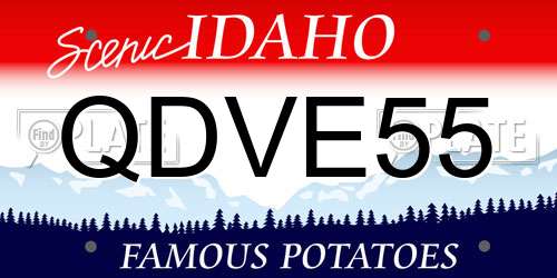 QDVE55 Idaho License Plate