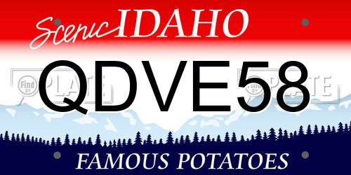 QDVE58 Idaho License Plate