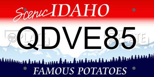 QDVE85 Idaho License Plate