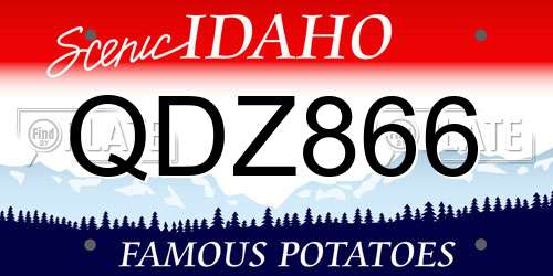 QDZ866 Idaho License Plate