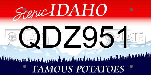 QDZ951 Idaho License Plate