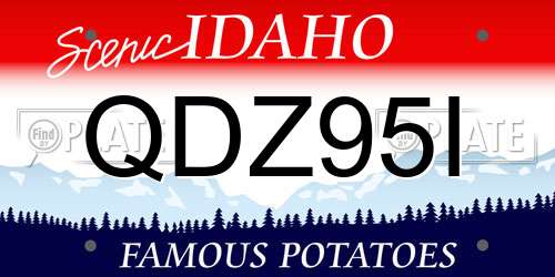 QDZ95I Idaho License Plate