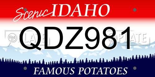 QDZ981 Idaho License Plate