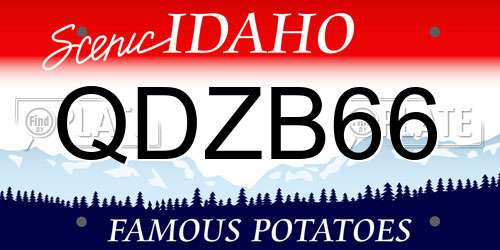 QDZB66 Idaho License Plate