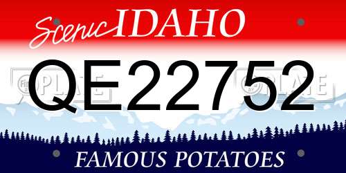 QE22752 Idaho License Plate