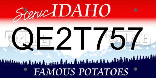 QE2T757 Idaho License Plate