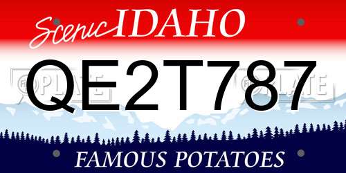 QE2T787 Idaho License Plate