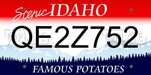 QE2Z752 Idaho License Plate