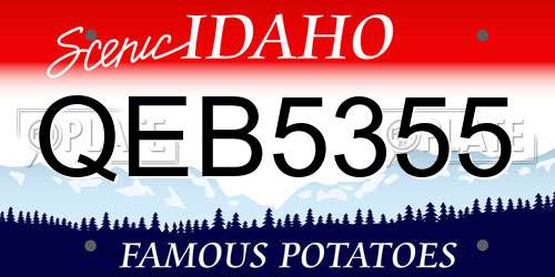 QEB5355 Idaho License Plate