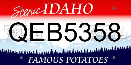 QEB5358 Idaho License Plate