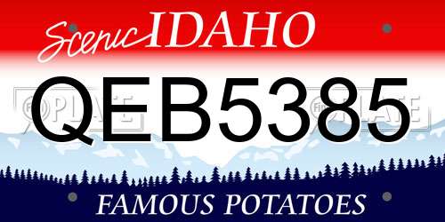 QEB5385 Idaho License Plate
