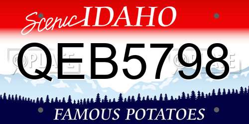 QEB5798 Idaho License Plate