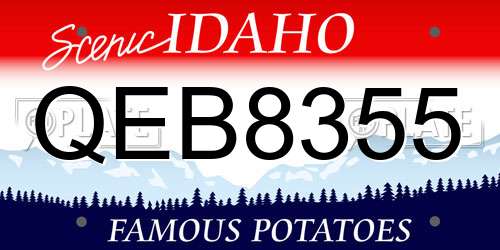 QEB8355 Idaho License Plate