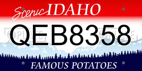 QEB8358 Idaho License Plate