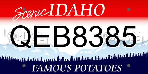 QEB8385 Idaho License Plate