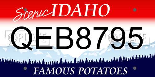 QEB8795 Idaho License Plate