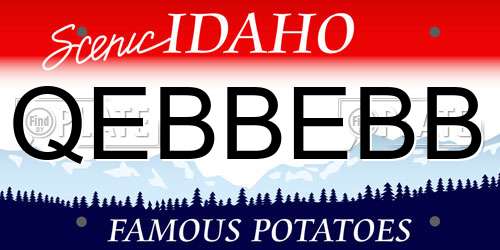 QEBBEBB Idaho License Plate