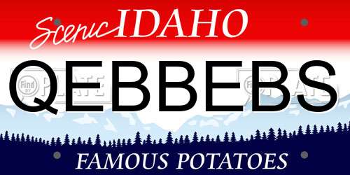 QEBBEBS Idaho License Plate