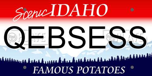 QEBSESS Idaho License Plate