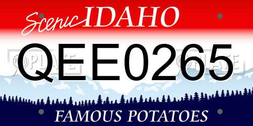 QEE0265 Idaho License Plate