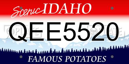 QEE5520 Idaho License Plate
