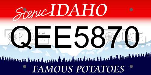 QEE5870 Idaho License Plate