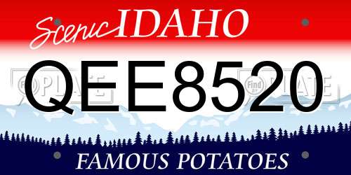 QEE8520 Idaho License Plate