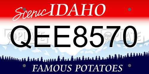 QEE8570 Idaho License Plate