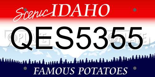 QES5355 Idaho License Plate