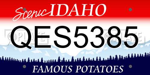 QES5385 Idaho License Plate