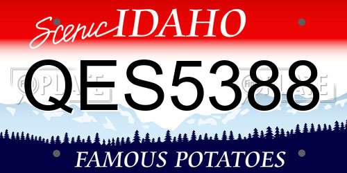 QES5388 Idaho License Plate