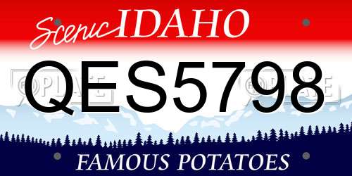 QES5798 Idaho License Plate
